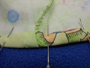 Close up of creating hem