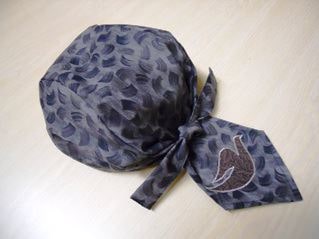 Completed dew rag with dove applique