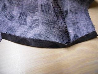 Preparing side/back hem