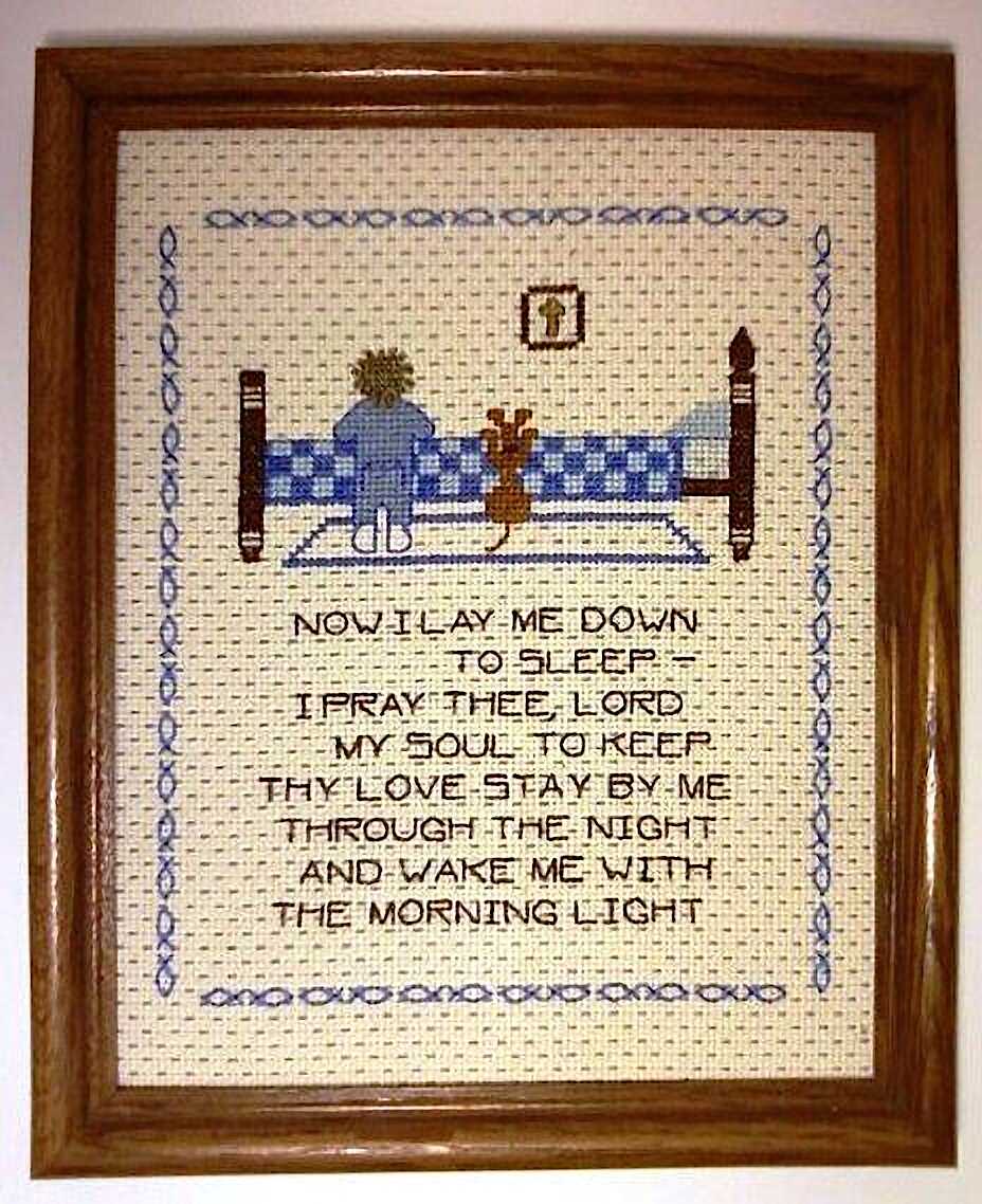 Now I Lay Me Down to Sleep Cross Stitch Pattern Completed