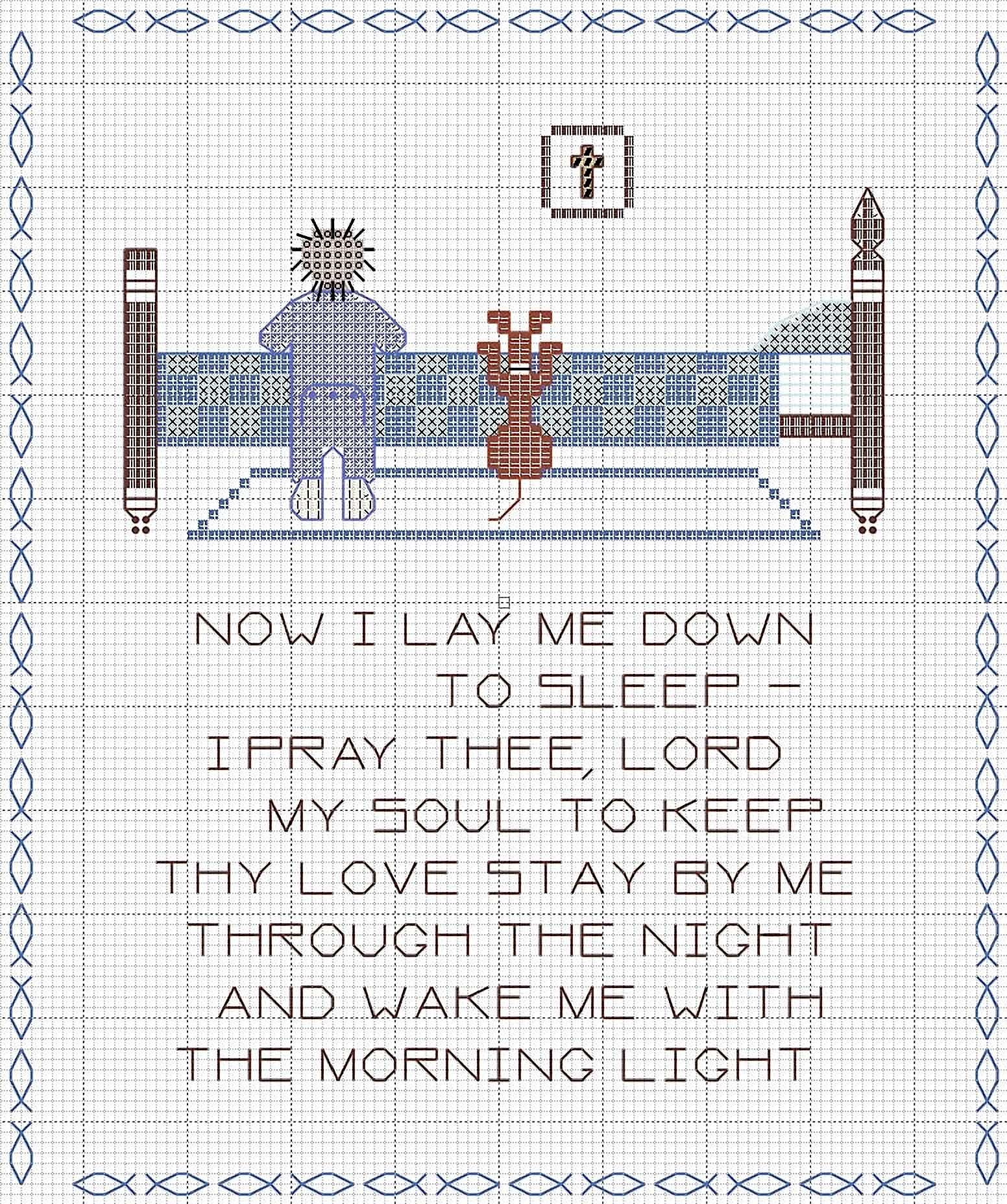 Free Now I Lay Me Down to Sleep Cross Stitch Chart