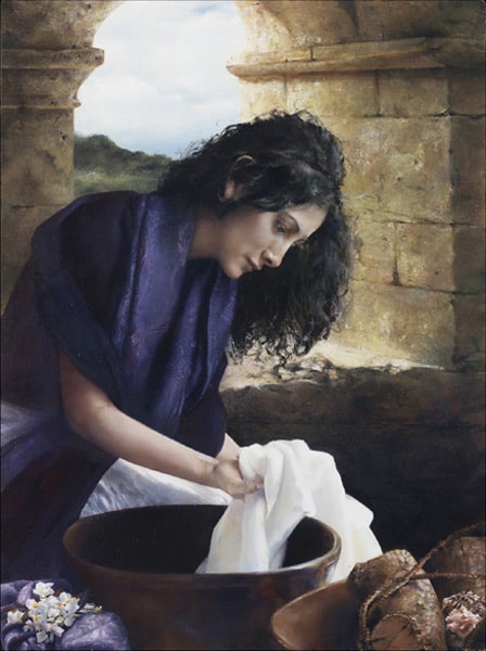 A woman busy crafting