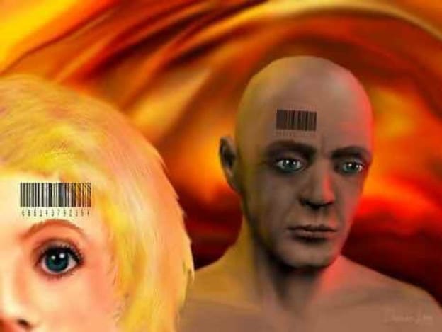 Biometric Bar Code on forehead