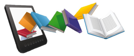 E-reader and books