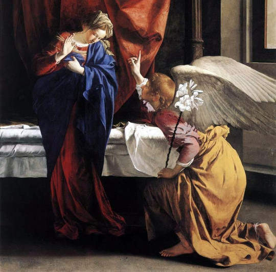 The Angel Gabriel announcing that she is with child ... Of the Holy Ghost