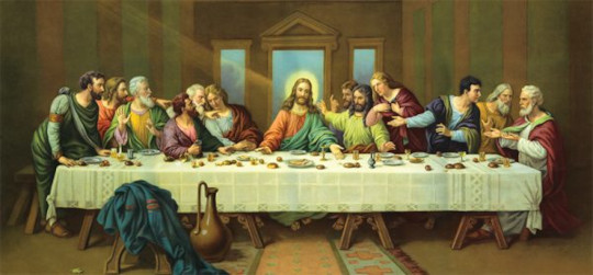 Jesus at the Last Supper with the apostles