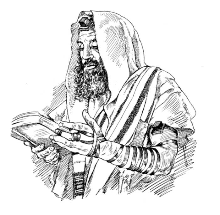 Man in Biblical Era Attire Reading Bible