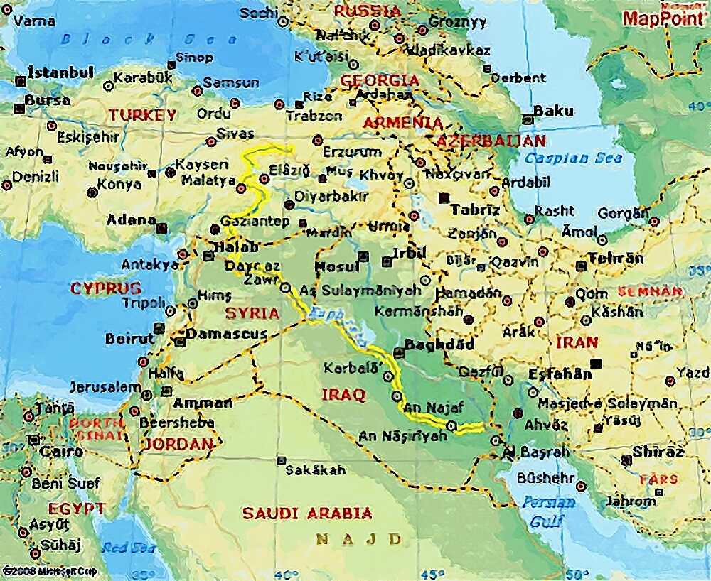 Map of the Middle East