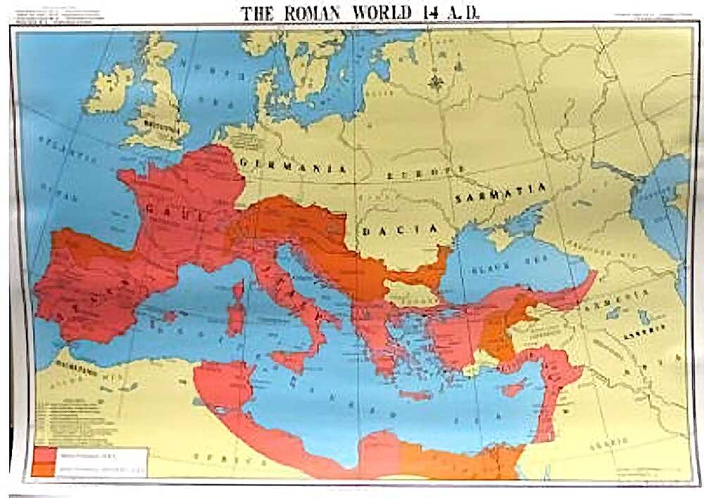 Map of the Roman World 14 A.D.