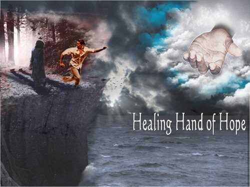 The Hand of God Waiting as Man Approaches the Edge of a Cliff