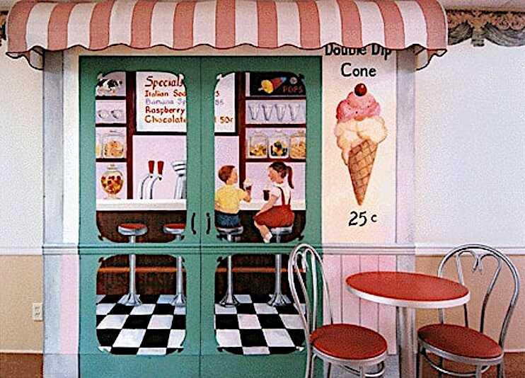 Ice cream shop storefront