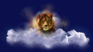 Lion emerging from a cloud